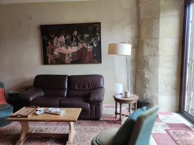 Coin salon dans l'établissement Le gîte de Sissi