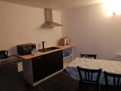 Cuisine ou kitchenette dans l'établissement Le petit Plessis studio