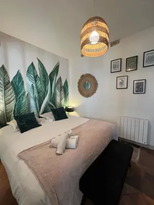 Un ou plusieurs lits dans un hébergement de l'établissement Côté Escaliers - Cosy appartement au cœur de Blois