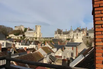 Vue générale sur Saint-Aignan ou vue de la ville depuis la maison de vacances