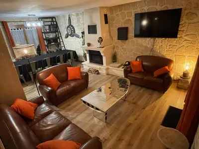 Télévision ou salle de divertissement dans l'établissement Le Panorama sur Beauval, face au Zoo de Beauval