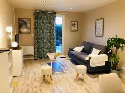 Coin salon dans l'établissement Maison 4 p. Château de la Loire