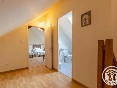 Un ou plusieurs lits dans un hébergement de l'établissement Charmante Maison de Campagne près des Vignes avec WiFi, BBQ et Proche d'Angers et Saumur - FR-1-622-68