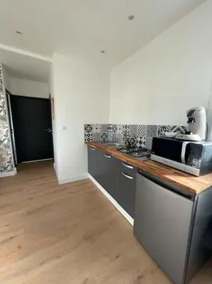 Cuisine ou kitchenette dans l'établissement Les Chalets du Mancel - Chalet Vakiry - 500 m Bouleries Jump , 10 min du circuit des 24h