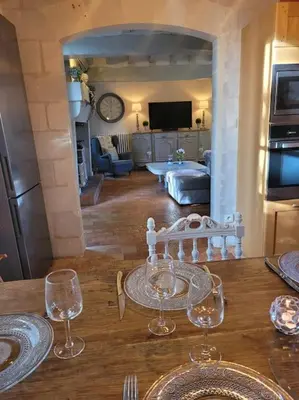 Cuisine ou kitchenette dans l'établissement Gîte de charme, bord de Loire Ma Maison Angevine