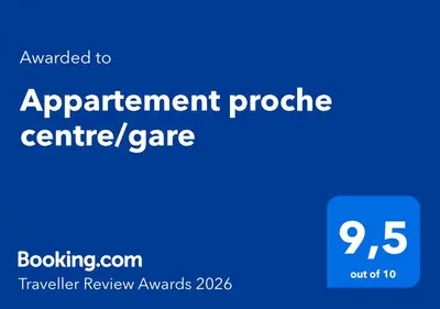 Certificat, récompense, panneau ou autre document affiché dans l'établissement Appartement proche centre/gare
