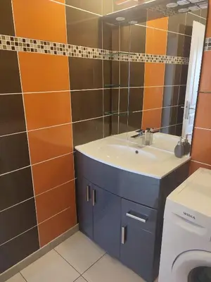 Salle de bains dans l'établissement Appart chaleureux avec terrasse