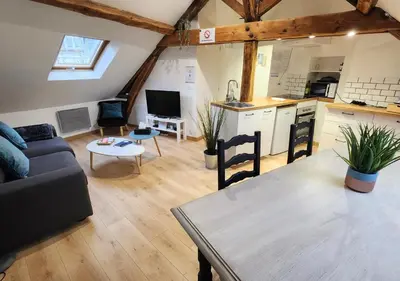 Cuisine ou kitchenette dans l'établissement Le 6ème ciel de Gutenberg - climatisé
