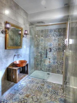 Salle de bains dans l'établissement Le Moulin de Follet