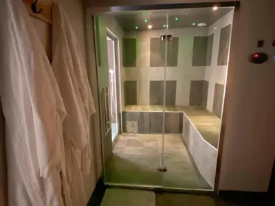 Salle de bains dans l'établissement Loft industriel avec Spa, Sauna et Hammam en Touraine – Jardin clos et équipements haut de gamme - FR-1-381-559