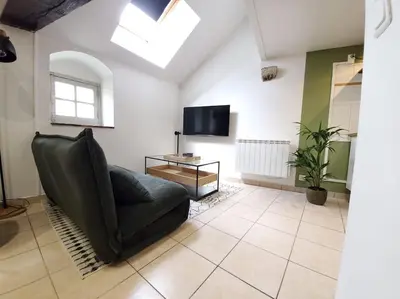 Télévision ou salle de divertissement dans l'établissement Dupplex, centre ville