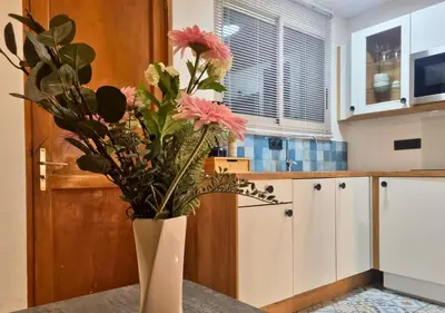 Cuisine ou kitchenette dans l'établissement Escale au Cœur du Mans, entre Gare et Centre