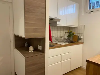 Cuisine ou kitchenette dans l'établissement Nid douillet tout équipé