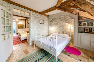 Un ou plusieurs lits dans un hébergement de l'établissement Les Rangeardières - Piscine - Familial
