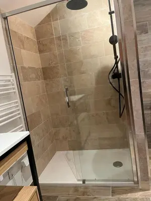 Salle de bains dans l'établissement Maison « Le moulin à vent »