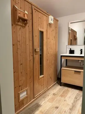 Cuisine ou kitchenette dans l'établissement Maison « Le moulin à vent »
