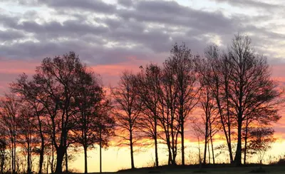 Lever ou coucher de soleil vu de la maison de vacances ou à proximité