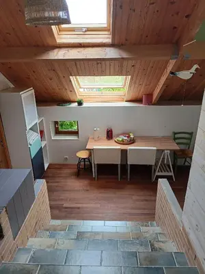 Cuisine ou kitchenette dans l'établissement Chambre triple