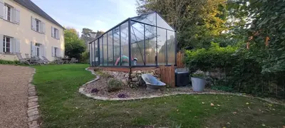 Jardin de l'établissement Chb double avec baignoire