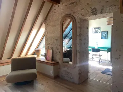 Coin salon dans l'établissement Gîte de charme entre Tours et Villandry