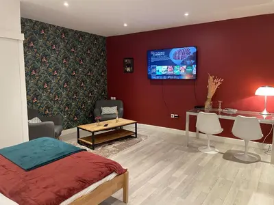 Télévision ou salle de divertissement dans l'établissement Le Relais Du Petit Lion