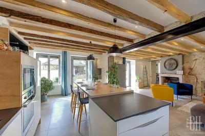 Coin salon dans l'établissement L'escapade / Maison de campagne