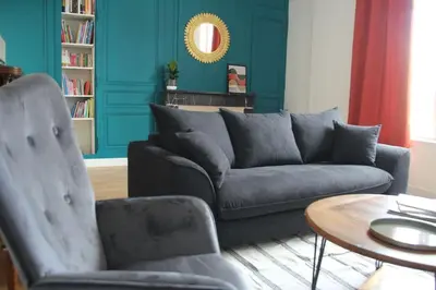 Coin salon dans l'établissement Spacieux appartement au pied du château