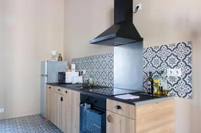 Cuisine ou kitchenette dans l'établissement Krüger, Zoo de Beauval