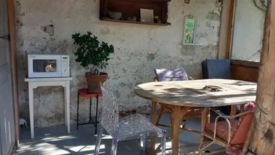 Cuisine ou kitchenette dans l'établissement Chambres d'hôtes bord de Loire