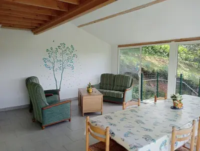 Coin salon dans l'établissement Maison de campagne
