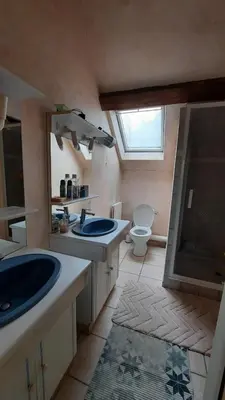 Salle de bains dans l'établissement etang de la bibardiere