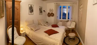 Un ou plusieurs lits dans un hébergement de l'établissement Appartement Fritz Proche Gare SNCF de Tours, Bus et Taxi