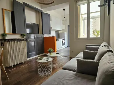 Cuisine ou kitchenette dans l'établissement ARAGO1 - Appartement Tours centre sur jardin