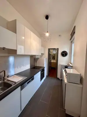 Cuisine ou kitchenette dans l'établissement ARAGO1 - Appartement Tours centre sur jardin