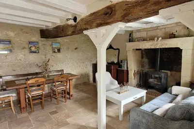 Coin salon dans l'établissement Maison en lisière de forêt