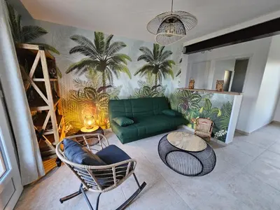 Coin salon dans l'établissement Maison a la campagne
