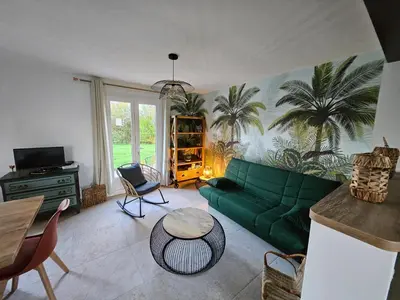 Coin salon dans l'établissement Maison a la campagne