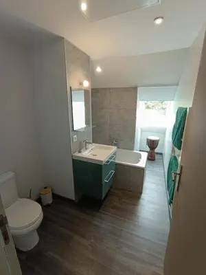 Salle de bains dans l'établissement Chambres proches du circuit des 24 heures du Mans, au calme