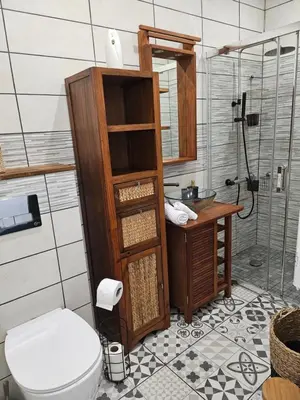 Salle de bains dans l'établissement Les chambres d'Estelle