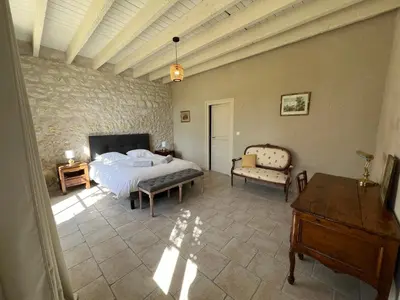 Un ou plusieurs lits dans un hébergement de l'établissement La Closerie – Château de Thésée