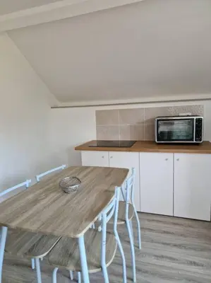 Cuisine ou kitchenette dans l'établissement Appartement au milieu des vignes