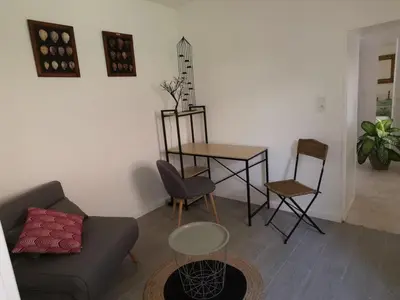 Coin salon dans l'établissement Gîte bucolique près des Châteaux de la Loire - FR-1-491-354