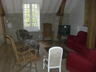 Télévision ou salle de divertissement dans l'établissement Demeure de caractère avec charme ancien et modernité contemporaine - FR-1-491-347