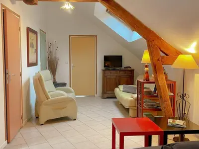 Télévision ou salle de divertissement dans l'établissement Gîte tout inclus près de Blois avec jardin, idéal familles, proche châteaux de la Loire - FR-1-491-430
