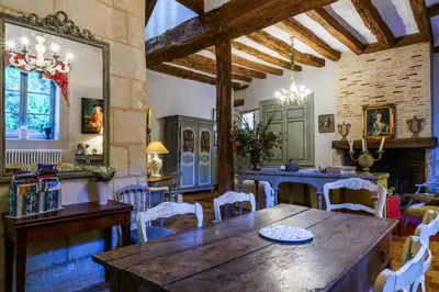Coin salon dans l'établissement Maison de charme en Touraine avec jardin 4 p.