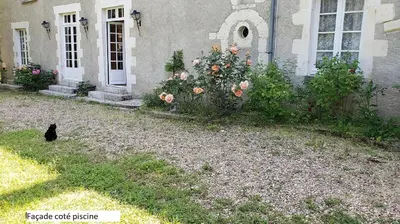 Jardin de l'établissement Nouveau! Propriété historique avec piscine, proche châteaux de la Loire et Futuroscope