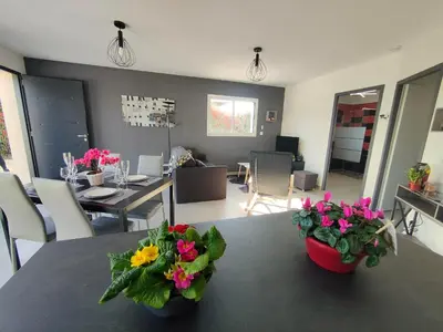Coin salon dans l'établissement Perroquet & Koala 2 logements 10min du zoo de Beauval et proche château