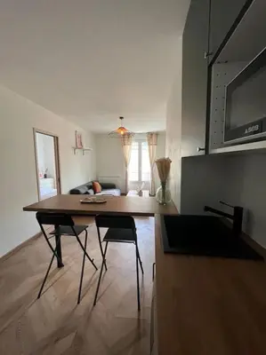 Cuisine ou kitchenette dans l'établissement T3 cinéma - Centre historique, bord de Loire