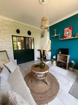 Coin salon dans l'établissement Le grand abri de la Garenne - Séjour cosy à Blois
