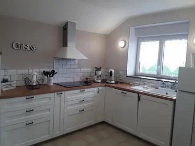 Cuisine ou kitchenette dans l'établissement Gite de Bel-Air